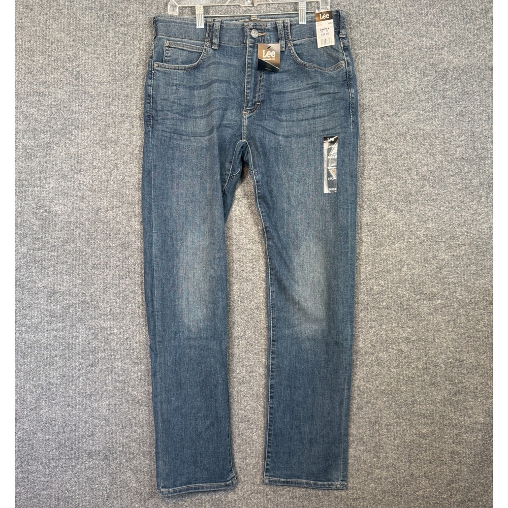 Lee Jeans Mens 34x34 Blue Extreme Motion Slim Fit Straight Leg Denim Casual NEW